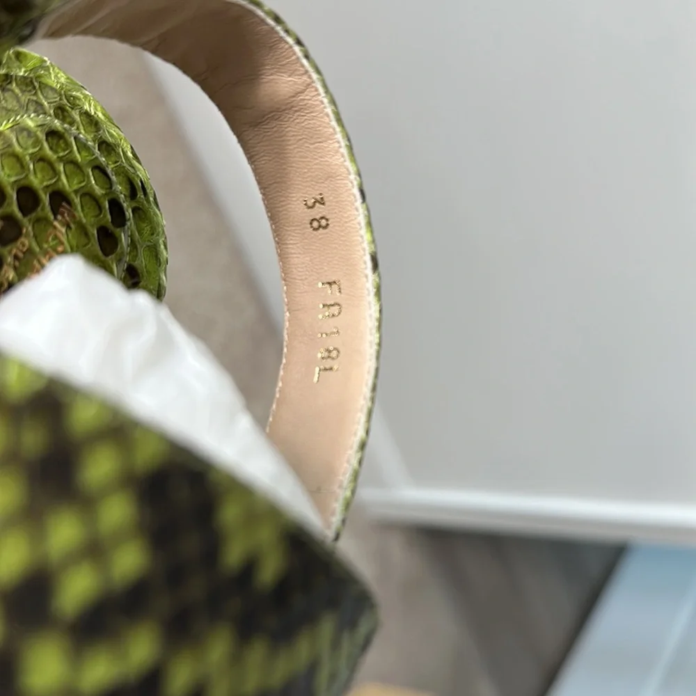 Michael Kors Collection Blair Genuine Python Snake Leather Size 38